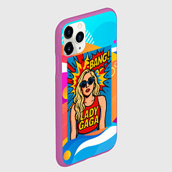 Чехол iPhone 11 Pro матовый Леди Гага в стиле комиксов, цвет: 3D-фиолетовый — фото 2