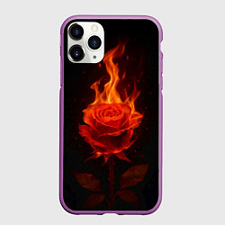 Чехол iPhone 11 Pro матовый Flaming rose, цвет: 3D-фиолетовый