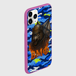 Чехол iPhone 11 Pro матовый ВМФ злой медведь в шлеме, цвет: 3D-фиолетовый — фото 2