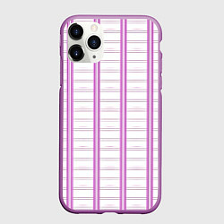 Чехол iPhone 11 Pro матовый Color white cage pink line