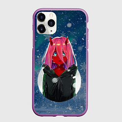 Чехол iPhone 11 Pro матовый Anime XX Zero Two Kid, цвет: 3D-фиолетовый