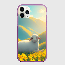 Чехол iPhone 11 Pro матовый Овечка в цветочной долине