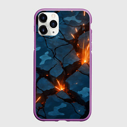 Чехол iPhone 11 Pro матовый Разлом камуфляжный плит