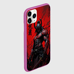 Чехол iPhone 11 Pro матовый Они воин самурай, цвет: 3D-фиолетовый — фото 2