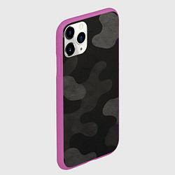 Чехол iPhone 11 Pro матовый Черно-серый камуфляж, цвет: 3D-фиолетовый — фото 2