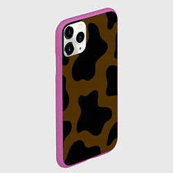 Чехол iPhone 11 Pro матовый Коричневая коровья расцветка, цвет: 3D-фиолетовый — фото 2