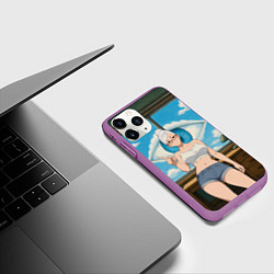 Чехол iPhone 11 Pro матовый Dandadan Seiko в комнате указывает, цвет: 3D-фиолетовый — фото 2