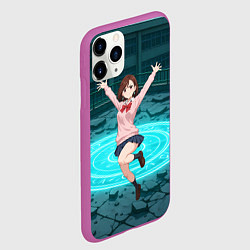 Чехол iPhone 11 Pro матовый Радостная Сиратори Айра в прыжке, цвет: 3D-фиолетовый — фото 2