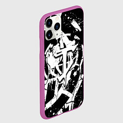 Чехол iPhone 11 Pro матовый Doom smile game, цвет: 3D-фиолетовый — фото 2