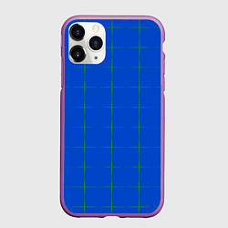 Чехол iPhone 11 Pro матовый Color blue stripes, цвет: 3D-фиолетовый