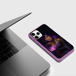 Чехол iPhone 11 Pro матовый Райдэн Эи реализм, цвет: 3D-фиолетовый — фото 2