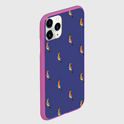 Чехол iPhone 11 Pro матовый Клевая птица удод на фиолетовом фоне, цвет: 3D-фиолетовый — фото 2