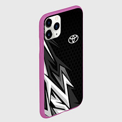 Чехол iPhone 11 Pro матовый Toyota - монохром, цвет: 3D-фиолетовый — фото 2