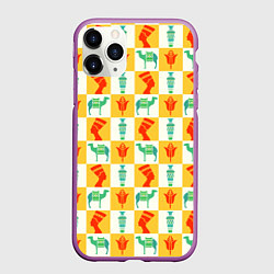 Чехол iPhone 11 Pro матовый Мотивы Египта, цвет: 3D-фиолетовый