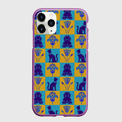 Чехол iPhone 11 Pro матовый Символы Египта, цвет: 3D-фиолетовый