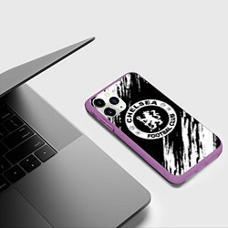 Чехол iPhone 11 Pro матовый Chelsea краски текстура, цвет: 3D-фиолетовый — фото 2