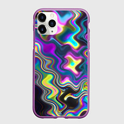 Чехол iPhone 11 Pro матовый Голографическая абстракция, цвет: 3D-фиолетовый