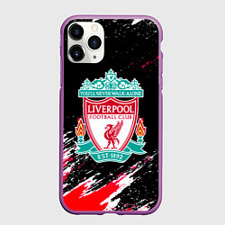 Чехол iPhone 11 Pro матовый Liverpool краски штрихи