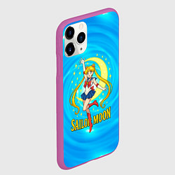 Чехол iPhone 11 Pro матовый Sailor Moon и луна, цвет: 3D-фиолетовый — фото 2