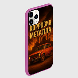 Чехол iPhone 11 Pro матовый Коррозия металла, цвет: 3D-фиолетовый — фото 2