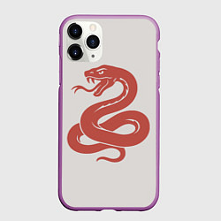 Чехол iPhone 11 Pro матовый Змей - красный