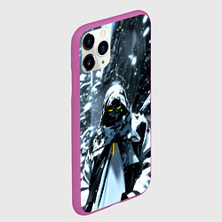 Чехол iPhone 11 Pro матовый Ассасин киберпанк, цвет: 3D-фиолетовый — фото 2