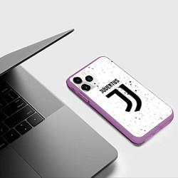 Чехол iPhone 11 Pro матовый Juventus черные краски всплеск, цвет: 3D-фиолетовый — фото 2