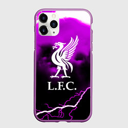 Чехол iPhone 11 Pro матовый Liverpool неоновый шторм, цвет: 3D-фиолетовый