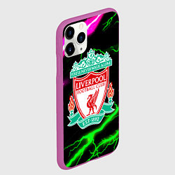 Чехол iPhone 11 Pro матовый Liverpool неоновые молнии, цвет: 3D-фиолетовый — фото 2
