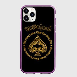 Чехол iPhone 11 Pro матовый Motorhead золото, цвет: 3D-фиолетовый