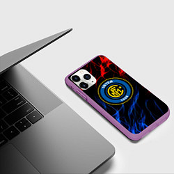 Чехол iPhone 11 Pro матовый Интер битва огней, цвет: 3D-фиолетовый — фото 2