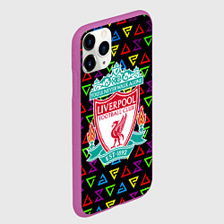 Чехол iPhone 11 Pro матовый Liverpool pattern neon, цвет: 3D-фиолетовый — фото 2