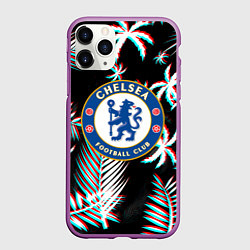 Чехол iPhone 11 Pro матовый Chelsea тропики глитч текстура