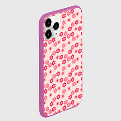 Чехол iPhone 11 Pro матовый Розовые цветочные пуговицы, цвет: 3D-фиолетовый — фото 2