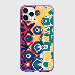 Чехол iPhone 11 Pro матовый Метаморфоза цвета и узора, цвет: 3D-фиолетовый