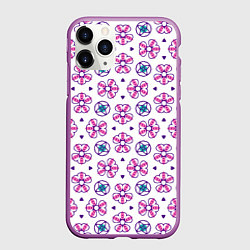 Чехол iPhone 11 Pro матовый Паттерн из абстрактных цветов, цвет: 3D-фиолетовый