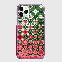 Чехол iPhone 11 Pro матовый Розово-зеленая метаморфоза, цвет: 3D-фиолетовый