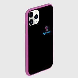 Чехол iPhone 11 Pro матовый Night beach, цвет: 3D-фиолетовый — фото 2