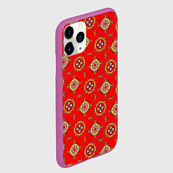 Чехол iPhone 11 Pro матовый Яркий узор в этническом стиле, цвет: 3D-фиолетовый — фото 2