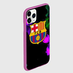Чехол iPhone 11 Pro матовый Barcelona неоновый огонь, цвет: 3D-фиолетовый — фото 2