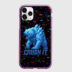 Чехол iPhone 11 Pro матовый Медведь из кристаллов