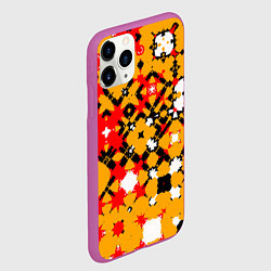 Чехол iPhone 11 Pro матовый Красно-желтая геометрическая абстракция, цвет: 3D-фиолетовый — фото 2