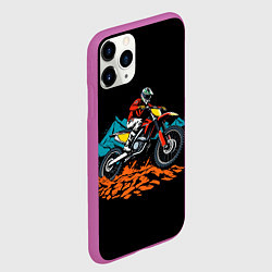Чехол iPhone 11 Pro матовый Motocross and mountains, цвет: 3D-фиолетовый — фото 2