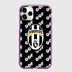Чехол iPhone 11 Pro матовый Juventus off pattern, цвет: 3D-фиолетовый