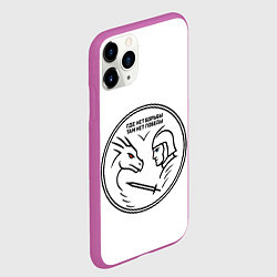 Чехол iPhone 11 Pro матовый Борьба и победа - ящер и богатырь - минимализм, цвет: 3D-фиолетовый — фото 2