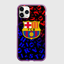 Чехол iPhone 11 Pro матовый Barcelona градиент символы