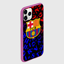 Чехол iPhone 11 Pro матовый Barcelona градиент символы, цвет: 3D-фиолетовый — фото 2