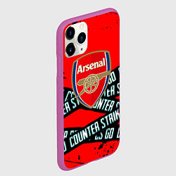 Чехол iPhone 11 Pro матовый Arsenal x counter strike game, цвет: 3D-фиолетовый — фото 2