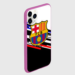 Чехол iPhone 11 Pro матовый Barcelona полосы текстура спорт, цвет: 3D-фиолетовый — фото 2