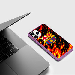 Чехол iPhone 11 Pro матовый Barcelona штрихи огненные, цвет: 3D-фиолетовый — фото 2